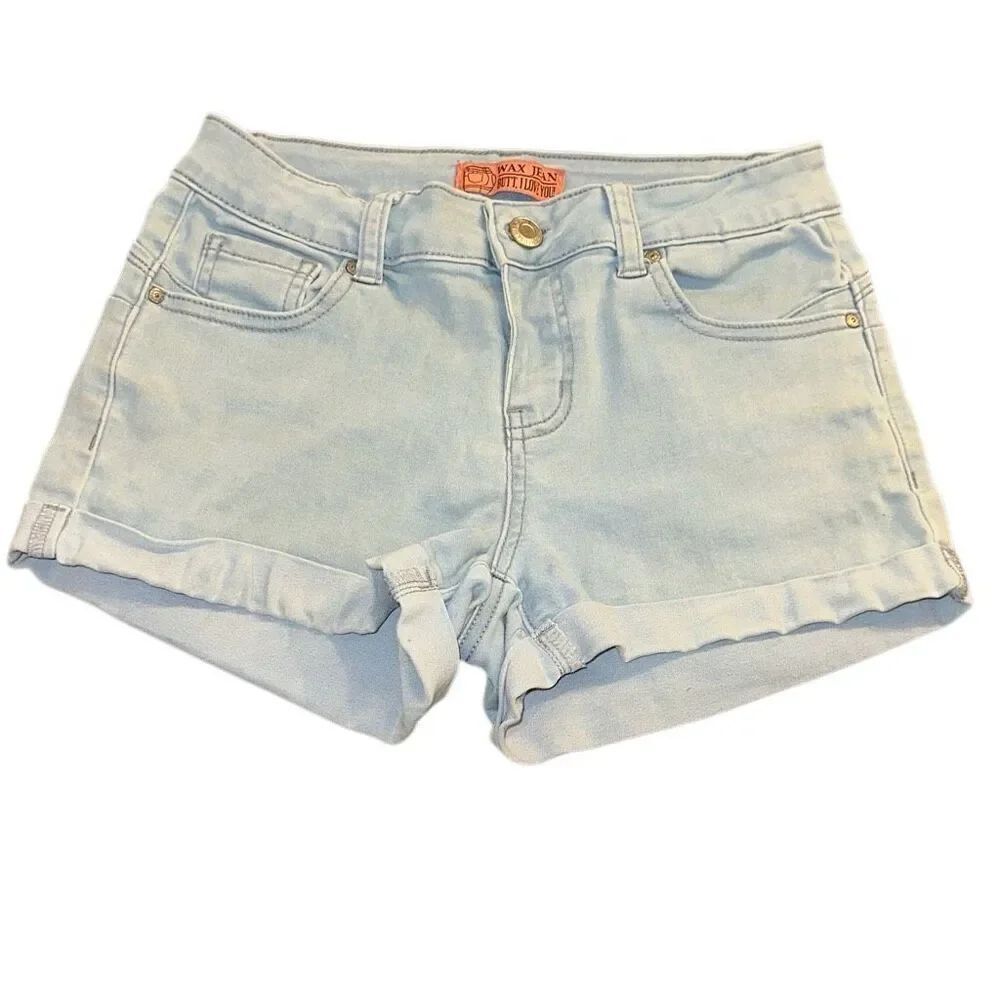 Wax Jean Big Booty Jean Shorts sz Med jean denim rolled cuffed shorts
